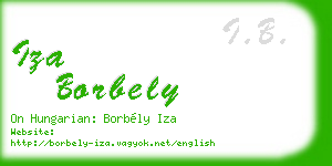 iza borbely business card